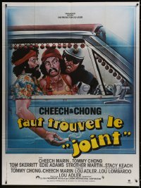 3w961 UP IN SMOKE French 1p 1979 Cheech & Chong marijuana drug classic, great wacky artwork!