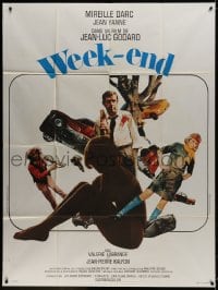 3w971 WEEK END French 1p 1968 Jean-Luc Godard, great montage with sexy Mireille Darc!