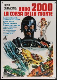 3w255 DEATH RACE 2000 Italian 1p 1976 David Carradine, great completely different sci-fi art!