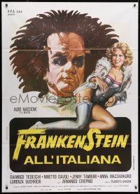 3w286 FRANKENSTEIN ITALIAN STYLE Italian 1p 1976 Frankenstein all'italiana, sexy horror comedy art!