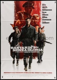 3w305 INGLOURIOUS BASTERDS Italian 1p 2009 Quentin Tarantino, World War II Nazi-killer Brad Pitt!