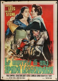 3w323 LE IMPRESE DI UNA SPADA LEGGENDARIA Italian 1p 1958 art of Jeff Stone as D'Artagnan, rare!
