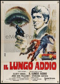 3w335 LONG GOODBYE Italian 1p 1974 Elliott Gould as Philip Marlowe, different Tino Avelli art!