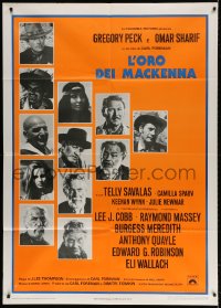 3w336 MacKENNA'S GOLD Italian 1p R1970s Gregory Peck, Omar Sharif, Telly Savalas & Julie Newmar!