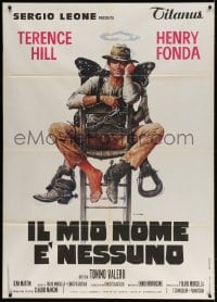 3w350 MY NAME IS NOBODY Italian 1p 1973 great spaghetti western art of Terence Hill by Casaro!