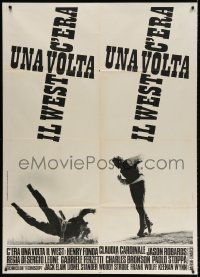 3w359 ONCE UPON A TIME IN THE WEST Italian 1p 1968 Sergio Leone, different black & white image!