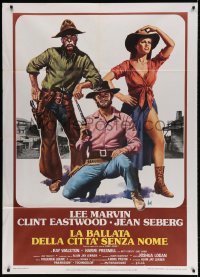 3w362 PAINT YOUR WAGON Italian 1p R1970s Aller art of Clint Eastwood, Lee Marvin & Jean Seberg!