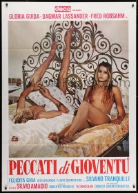 3w368 PECCATI DI GIOVENTU Italian 1p 1975 close up of sexy Gloria Guida in bed without any clothes!