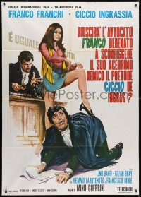 3w379 RIUSCIRA L'AVVOCATO FRANCO BENENATO Italian 1p 1971 Casaro art of Franco & Ciccio +sexy girl!