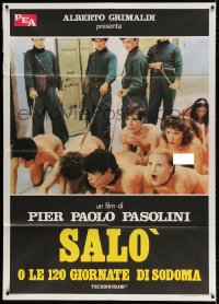 3w383 SALO OR THE 120 DAYS OF SODOM Italian 1p R1980s Pasolini, naked people on leashes!