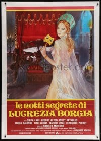 3w386 SECRET NIGHTS OF LUCREZIA BORGIA Italian 1p 1982 Avelli art of sexy Sirpa Lane in nightie!