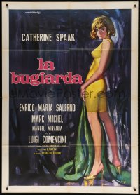 3w394 SIX DAYS A WEEK Italian 1p 1965 La Bugiarda, art of sexy Catherine Spaak by Rodolfo Gasparri!