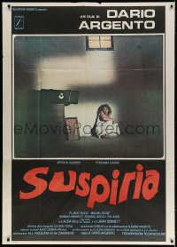 3w405 SUSPIRIA Italian 1p 1977 classic Dario Argento horror, Jessica Harper cowering in a corner!