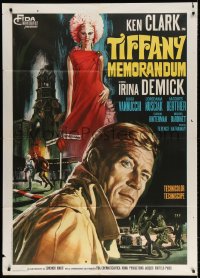 3w414 TIFFANY MEMORANDUM Italian 1p 1967 Casaro art of secret agent Ken Clark & Irina Demick!