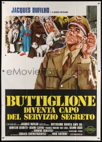 3w104 BUTTIGLIONE DIVENTA CAPO DEL SERVIZIO SEGRETO Italian 2p 1975 art of soldier Jacques Dufilho!