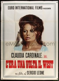 3w169 ONCE UPON A TIME IN THE WEST teaser Italian 2p 1968 Claudia Cardinale, Sergio Leone classic!