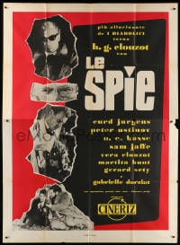 3w189 SPIES Italian 2p 1957 directed by Henri-Georges Clouzot, creepy Curt Jurgens!