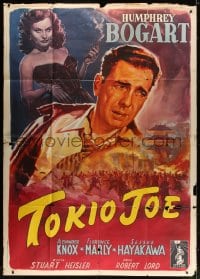 3w199 TOKYO JOE Italian 2p 1950 Capitani art of Humphrey Bogart & sexy Florence Marly, ultra rare!