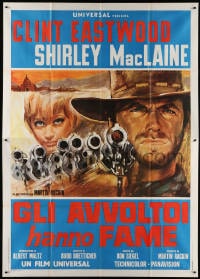3w200 TWO MULES FOR SISTER SARA Italian 2p 1970 different art of Clint Eastwood & Shirley MacLaine!