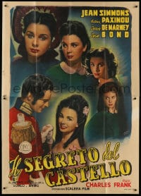 3w202 UNCLE SILAS Italian 2p 1949 five images of beautiful Jean Simmons in an early role, rare!