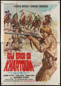 3w205 W PUSTYNI I W PUSZCZY Italian 2p 1975 Ciriello art of man with rifle by Arab guys in desert!