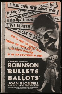 3w022 BULLETS OR BALLOTS pressbook 1936 Edward G. Robinson, Joan Blondell, Humphrey Bogart, rare!