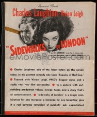3w076 SIDEWALKS OF LONDON pressbook 1940 Charles Laughton, Vivien Leigh, Rex Harrison, very rare!
