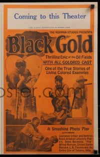 3w019 BLACK GOLD pressbook 1927 exact full-size image of the 14x22 window card, all black cast!