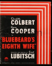 3w020 BLUEBEARD'S EIGHTH WIFE pressbook 1938 Claudette Colbert, Gary Cooper, Ernst Lubitsch, rare!