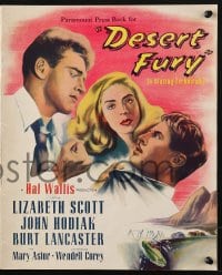 3w034 DESERT FURY pressbook 1947 Burt Lancaster & John Hodiak both want Lizabeth Scott, film noir!