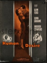 3w048 HUMAN DESIRE pressbook 1954 Gloria Grahame born to be bad, kissed & to make trouble!