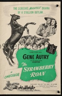 3w079 STRAWBERRY ROAN pressbook 1947 great images of Gene Autry & his stallion outlaw Champion!