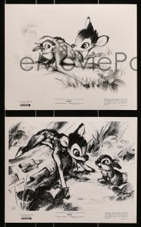 3x636 BAMBI 6 8x10 stills R1957 Walt Disney, great images from animated cartoon deer classic!