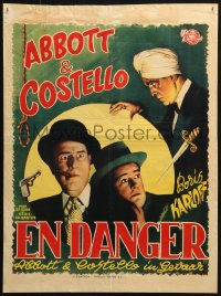 3y288 ABBOTT & COSTELLO MEET THE KILLER BORIS KARLOFF Belgian 1949 different Bud & Lou + Karloff!