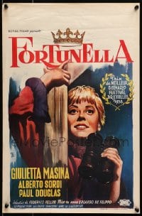 3y306 FORTUNELLA Belgian 1958 Wik art of Giulietta Masina, Fellini, fantasy comedy!