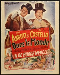 3y318 IN SOCIETY Belgian 1948 Bud Abbott & Lou Costello, Arthur Treacher, sexy Marion Hutton!