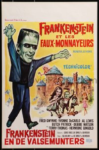 3y330 MUNSTER GO HOME Belgian 1966 great art of Fred Gwynne & entire wacky monster family!