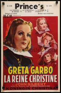 3y343 QUEEN CHRISTINA Belgian R1950s great different artwork of glamorous Greta Garbo!