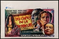 3y352 TALES OF TERROR Belgian 1962 great art of Peter Lorre, Vincent Price & Basil Rathbone!