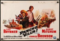 3y357 VILLA RIDES Belgian 1968 different art of Yul Brynner as Pancho & Robert Mitchum, Peckinpah!