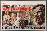 3y361 X: THE MAN WITH THE X-RAY EYES Belgian 1963 Ray Milland strips souls & bodies, different art!