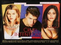 3y099 CRUEL INTENTIONS British quad 1999 Sara Michelle Gellar, Ryan Phillippe, Reese Witherspoon!