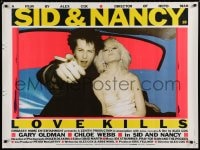 3y113 SID & NANCY British quad 1986 Gary Oldman & Chloe Webb, punk classic directed by Alex Cox!