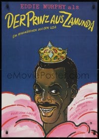 3y217 COMING TO AMERICA East German 23x32 1990 artwork of African Prince Eddie Murphy by Wongel!