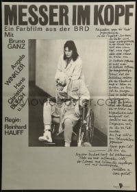 3y257 KNIFE IN THE HEAD East German 16x23 1978 Messer im Kopf, great M. Deas art of Bruno Ganz!