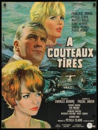 3y446 DAGGERS DRAWN French 23x30 1964 A Couteaux Tires, Mascii art of Francoise Arnoul & Petula Clark!