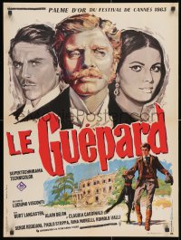 3y461 LEOPARD French 24x32 1963 Visconti's Il Gattopardo, Burt Lancaster, art by Gonzalez!