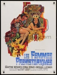 3y465 PREHISTORIC WOMEN French 23x32 1967 Slave Girls, art of sexiest cave babe with whip!