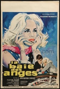3y490 BAY OF THE ANGELS French 16x24 1963 Jacques Demy directed, Gonzalez art of Jeanne Moreau!