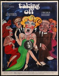 3y526 TAKING OFF French 18x23 1971 Milos Forman's first American movie, wacky art by Bacha!